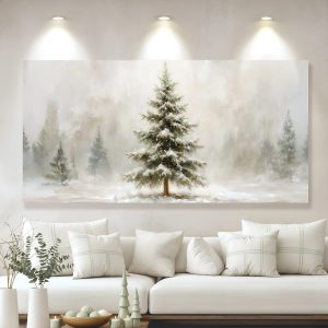 Snowy Christmas Tree Christmas Wall Art suitedtosucceed