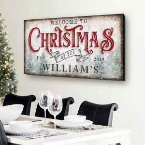 Family Welcome To Christmas Sign IV suitedtosucceed